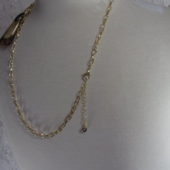 Leopard Brown and Gold Pendant Jungle Long Necklace NWOT - Picture 3 of 3